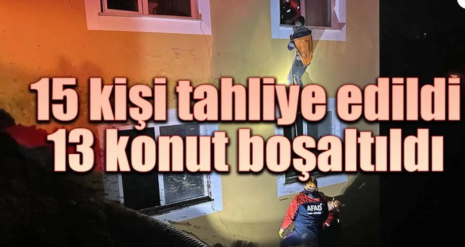 Rize’de devam eden Şiddetli yağmurlar sonucunda 15 kişi tahliye edilirken