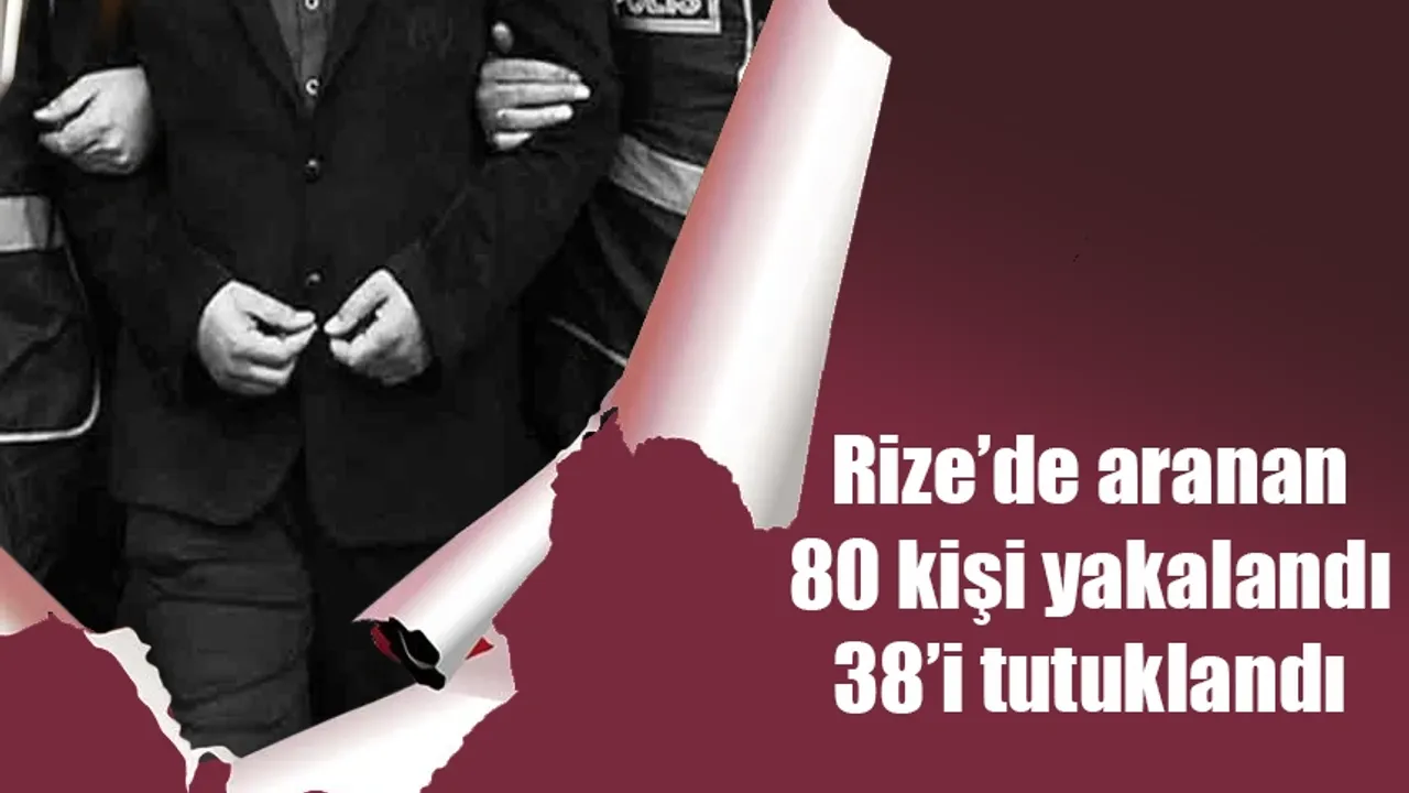 Rize’de bağlı 19.09.2024-19.10.2024 tarihleri arasında aranan şahısların yakalanmasına yönelik yapılan