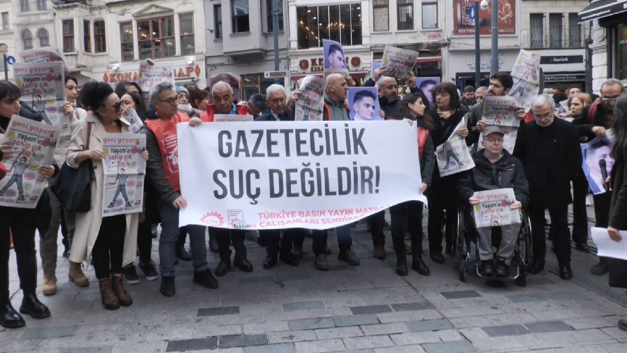 Gazetecilerden tutuklama ve baskılara karşı İstiklal’de eylem