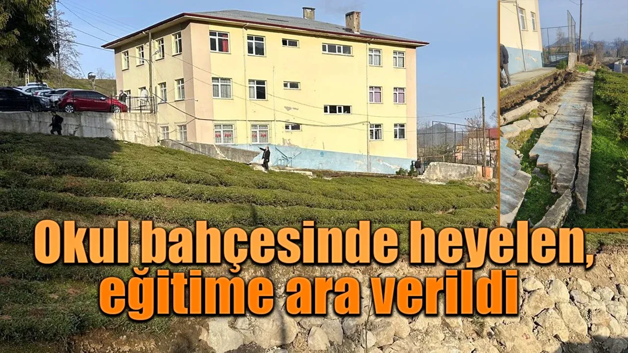 HABER:ARZU ERBAŞ Rize’de önceki yıllarda yaşanan heyelan nedeniyle  Merkez Ortapazar köyündeki Ortapazar Ortaokulunun bahçesinde