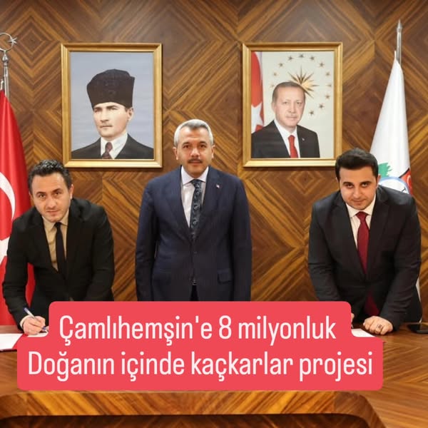 Çamlıhemşin adına imzayı Çamlıhemşin kaymakami Serkan Böyük imzaladı. Sanayi ve