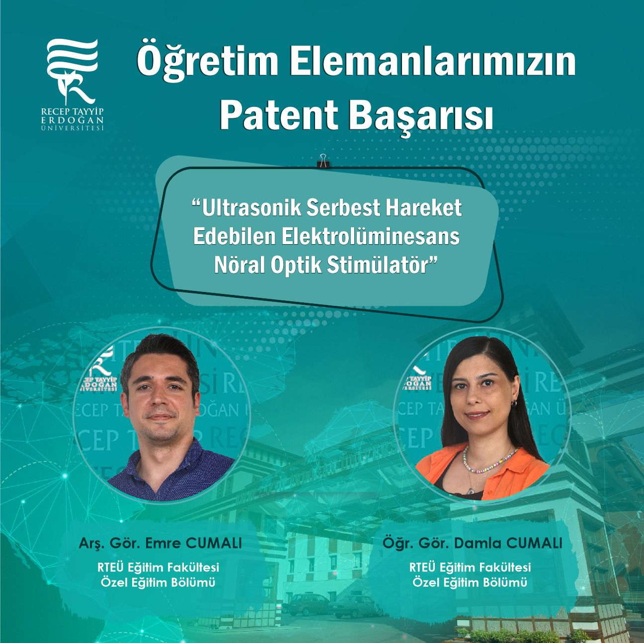 Üniversitemiz Eğitim Fakültesi Özel Eğitim Bölümü Araştırma Görevlisi Emre Cumalı