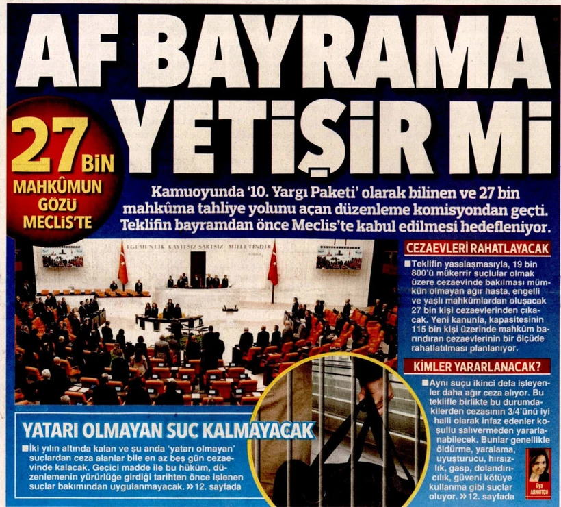 10. Yargı Paketi olarak bilinen kanun Teklifi TBMM Adalet Komisyonu’nda