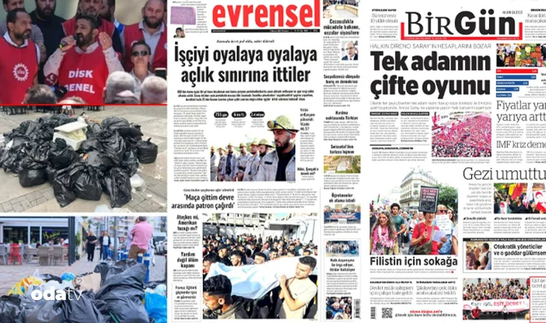 İzmir’de beş gündür süren grev pek çok gazetenin manşetinde yer