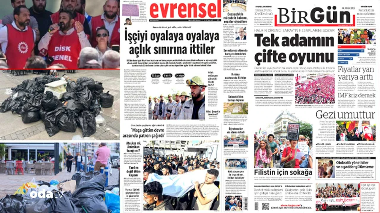 İzmir’de beş gündür süren grev pek çok gazetenin manşetinde yer