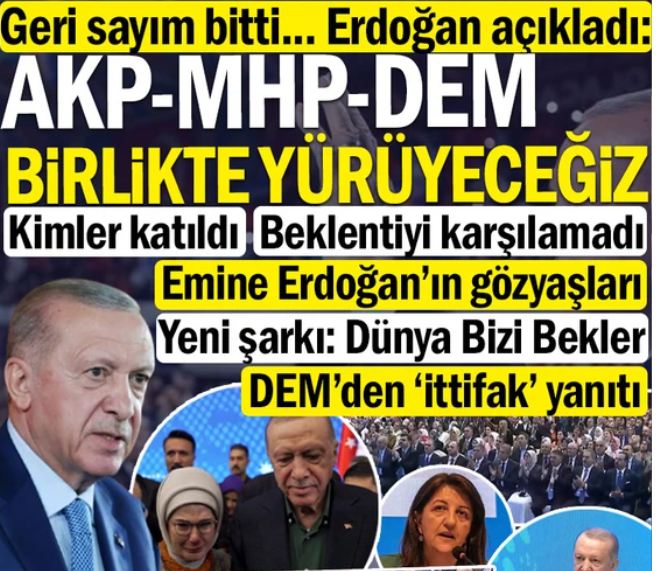   DEM PARTİ’DEN ‘İTTİFAK’ YANITI: “YANLIŞ BİR YERE ÇEKİLMESİN” Erdoğan’ın