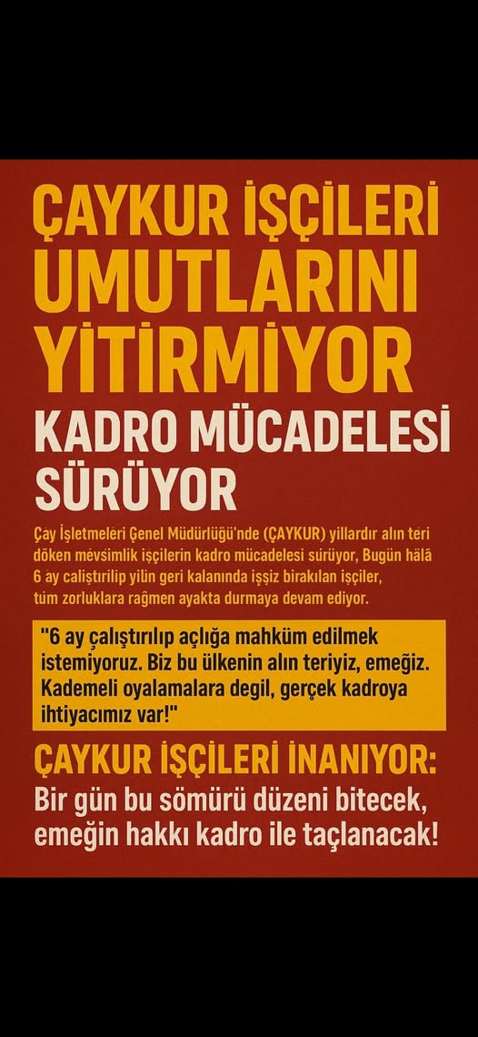 çaykur mevsimlik çalışanları ,sosyal medya hesabı üzerinden mevsimlik çaykur işçilerinin