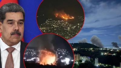 Venezuela’nın başkenti Karakas’ta gece 02.00 sıralarında çok sayıda patlama meydana