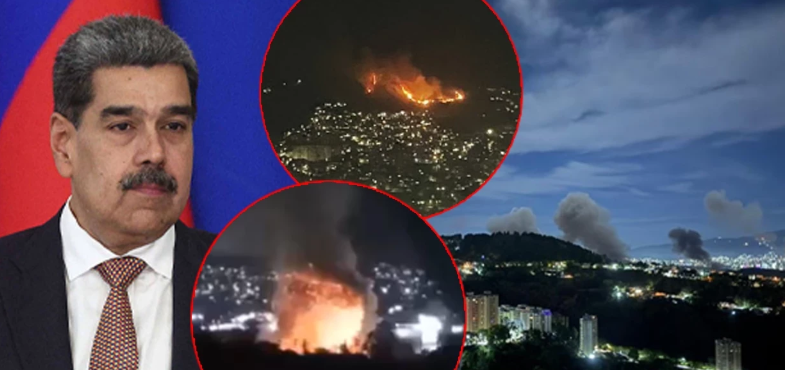 Venezuela’nın başkenti Karakas’ta gece 02.00 sıralarında çok sayıda patlama meydana