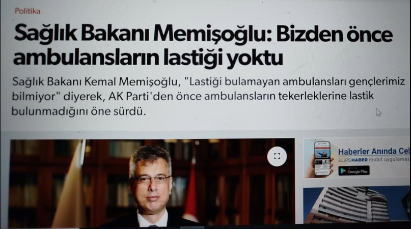 Sağlık Bakanı Kemal Memişoğlu, “Lastiği bulamayan ambulansları gençlerimiz bilmiyor” diyerek,