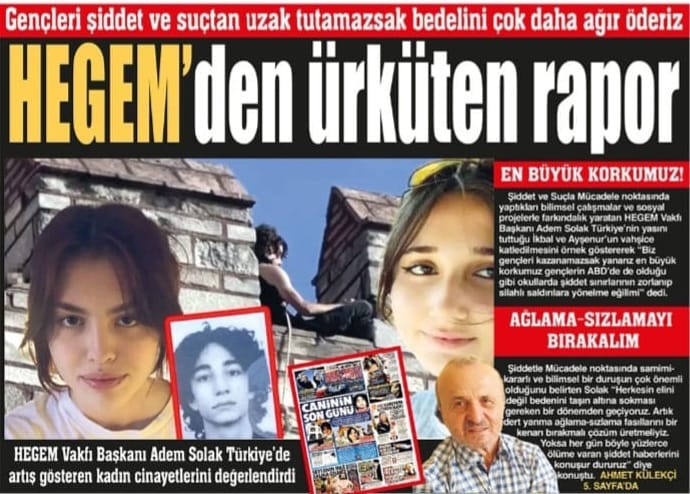 ŞİDDET ARTIK OKULLARDA-HEGEM “gidişat vahim” diyerek defalarca uyarmıştı! HABER: Ahmet