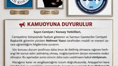 “Gazeteciden Cemiyet Başkanı  Yazıcı’ya a Protesto: ‘Mağdur Edildim, Sessiz Kalanlar da