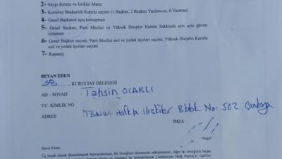 CHP Rize milletvekili Tahsin Ocaklı ,kurultay delegelerinin olağanüstü kurultay sürecinin