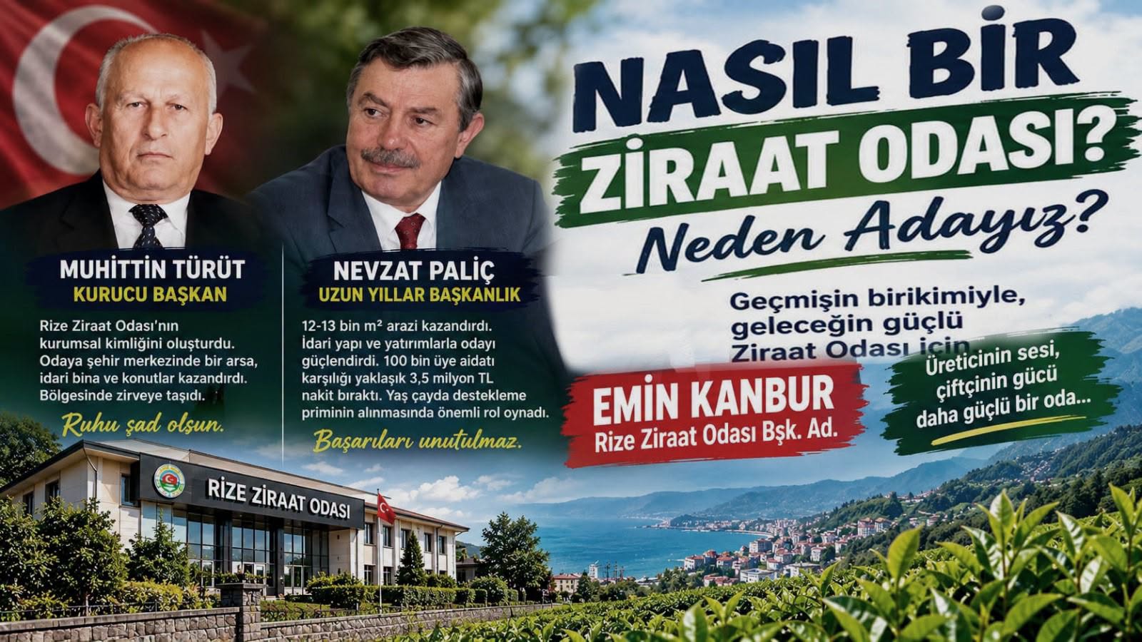 HABER.ÖZLEM EMİR Rize Ziraat Odası Başkanlığı için adaylığını açıklayan Emin