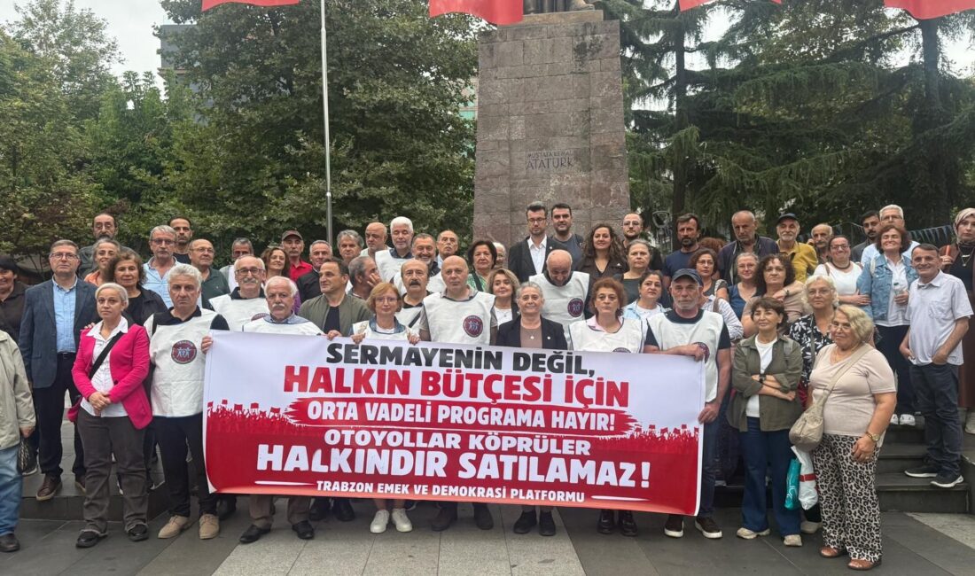 Trabzon Emek ve Demokrasi Platformu üyeleri, Kahramanmaraş Caddesi’nde bir araya