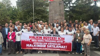 Trabzon Emek ve Demokrasi Platformu üyeleri, Kahramanmaraş Caddesi’nde bir araya