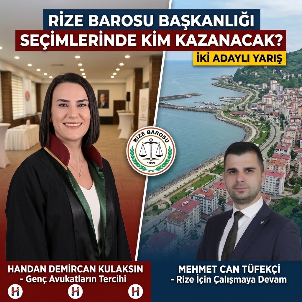 Rize barosunda tarihi yarış: genç avukatların tercihi Handan Demircan Kulaksız